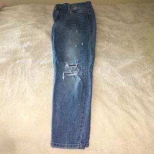 Distressed Blue Jeans